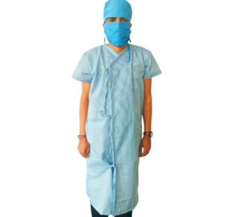 Patient front open gown with tie